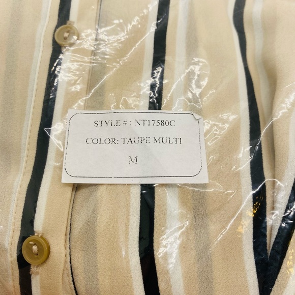 NWT Urban Outfitters Lumiere Blouse Taupe Multi Size Medium - Picture 9 of 9